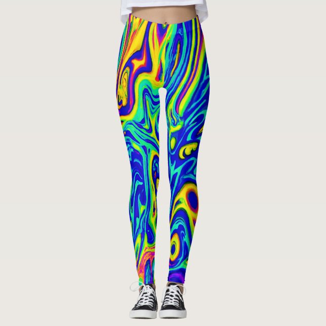 Legging Formas de Arte com Padrões Elegantes (Frente)