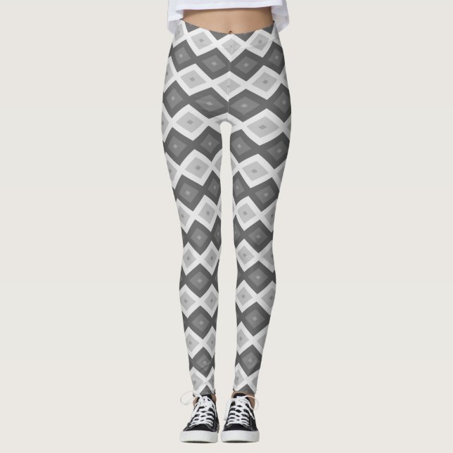 Legging Formas de diamante de cinza (Frente)