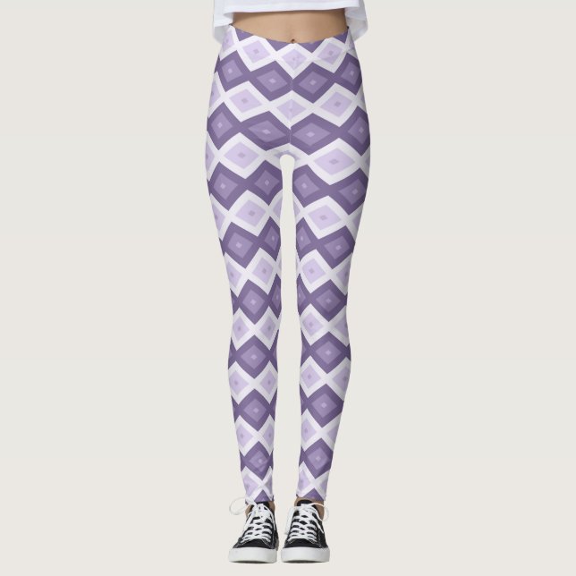 Legging Formas de diamante de lavanda (Frente)