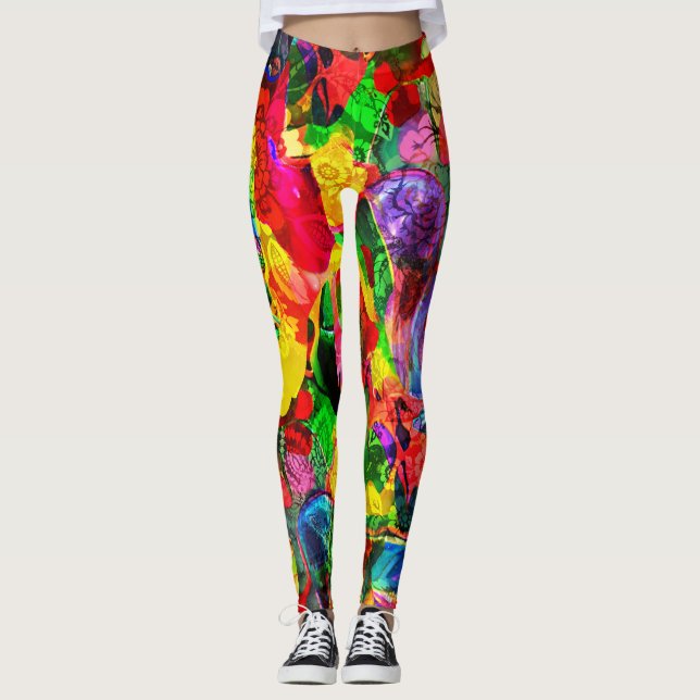 Legging Formas de Textura Brilhante (Frente)
