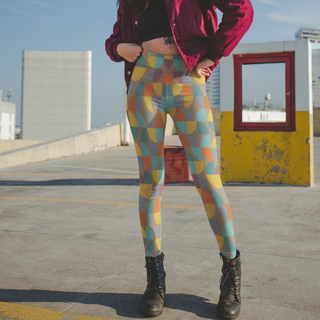 Legging Formas Douradas de Torre de Ferrugem Moderna Mocha (Criador carregado)