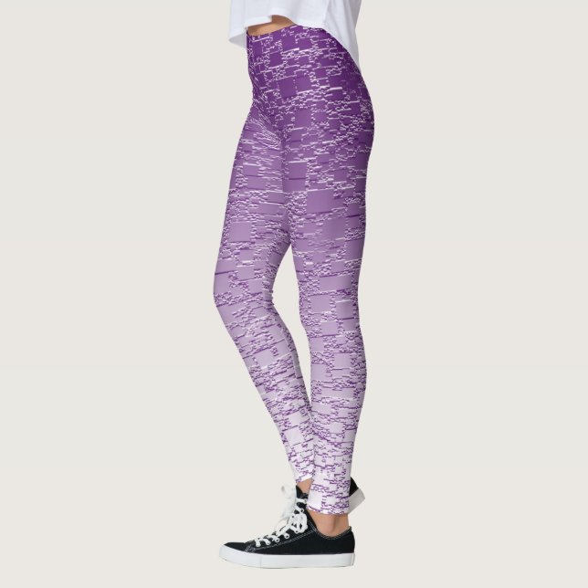 Legging Formas Geométricas do Ombre Roxo Diminuição do Azu (Esquerda)