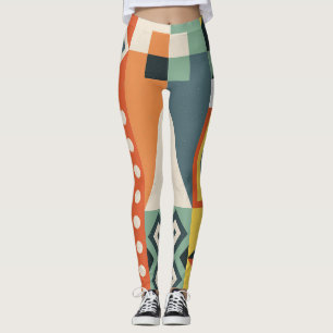 Legging Formas geométricas, fundo simples plano.