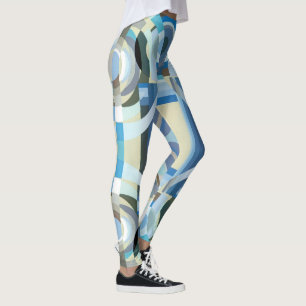 Legging Formas Geométricas Jazz Pochoir Art Déco Antigo