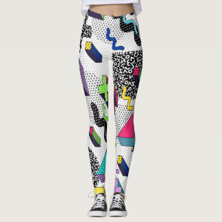 Legging Formas geométricas multicolores, padrão retrorrefl