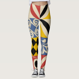 Legging Formas geométricas retrô: azulejos Azulejos.