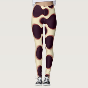 Legging Formas globulares espinhosas, padrão de tons casta