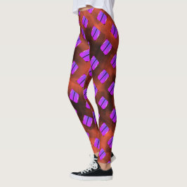 Legging Formas iláticas, círculos escuros vermelhos ou hex