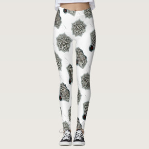 Legging formas listradas brancas e pretas flutuantes