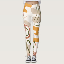 Legging Formas Orgânicas Moderno de Meados do Século Creme
