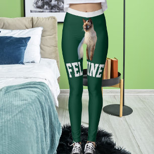 Legging Foto de Pet de Gato Siamês Verde de Hunter Persona
