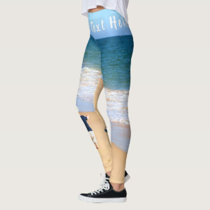 Legging Foto e texto personalizados - seu próprio Design