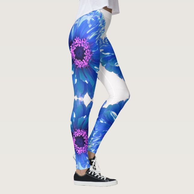 Legging Foto floral azul-margarida (Direita)