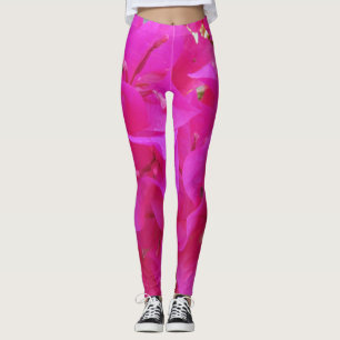 Legging Foto floral das pétalas cor-de-rosa vibrantes da
