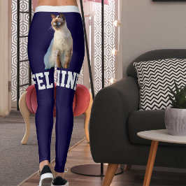 Legging Foto personalizada de Pet Gato de Gato Simeso Azul