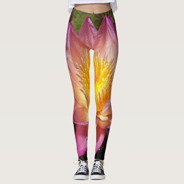 Legging Fotografia de Nenúfar Rosa (Frente)