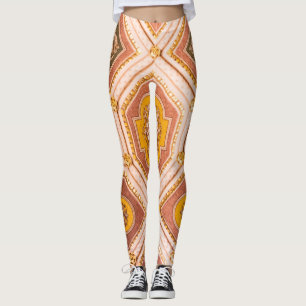 Legging Fotografia do teto de Abstrato amarelo-rosa
