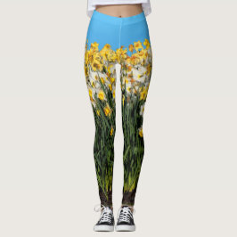 Legging Fotografia Floral de Daffodils De Dois Tons Incrív