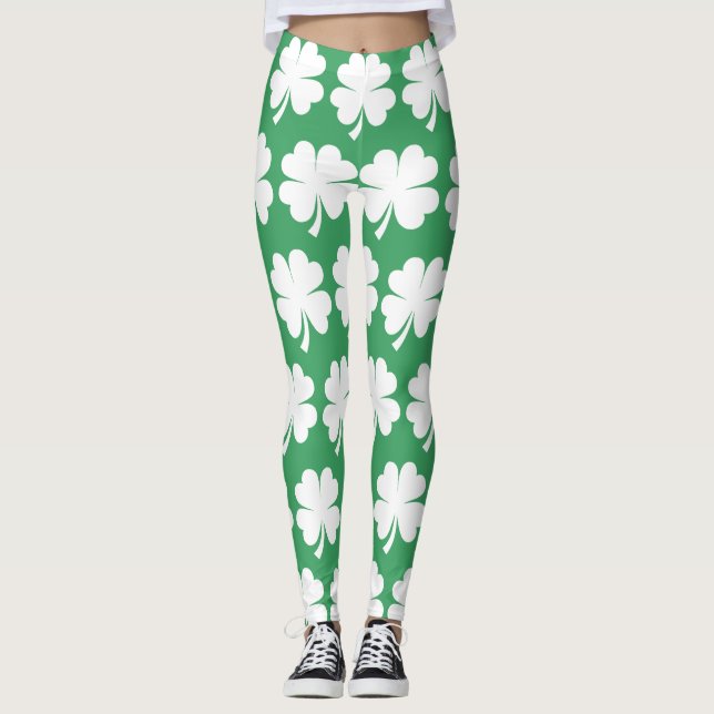 Legging Four Leaf Lucky Clover Saint Patrick's Day (Frente)