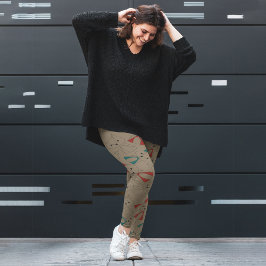 Legging Fox Cartoon no Modo Escuro