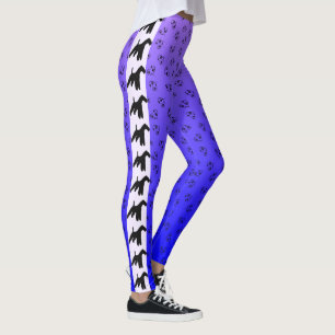 Legging Fox Terrier Silhouette Blue Roxo
