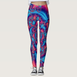 Legging Fractal Celestial, Rosa, Roxo e Azul