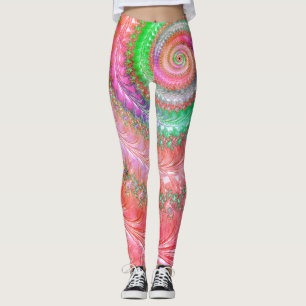 Legging Fractal espiral colorido