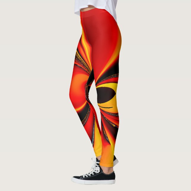 Legging Fractal Fúria Laranja (Esquerda)