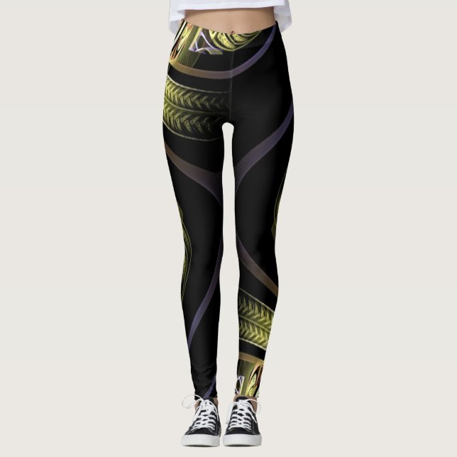Legging Fractal | Zazzle_Growth. (Frente)