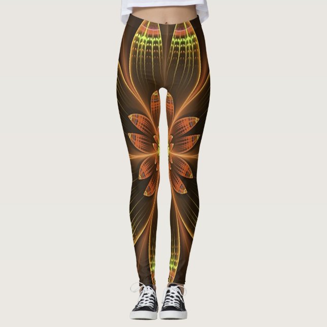 Legging Fractal | Zazzle_Growth. (Frente)