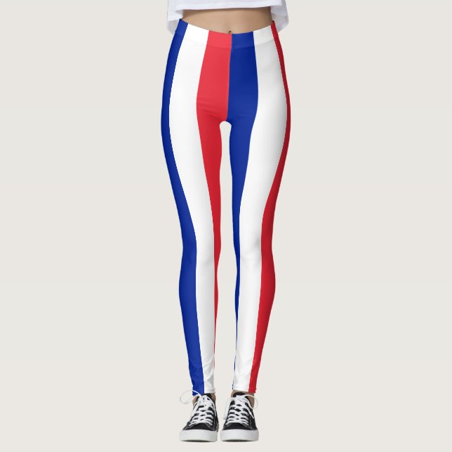 Legging França - Cores de Sinalizador Nacionais Verticais (Frente)