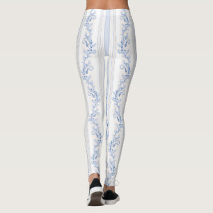 Legging Francês,chique,vintage,azul pálido,branco,contador