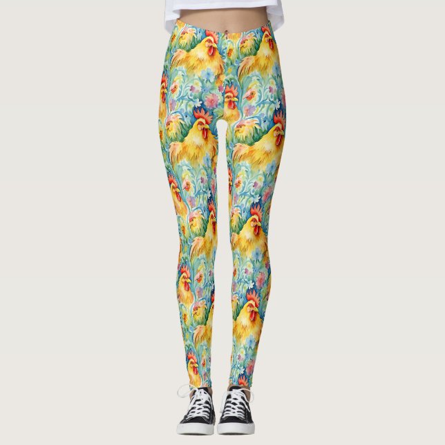 Legging Frangos de Estilo de Cores Aquáticas (Frente)