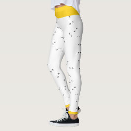 Legging Frangos de frango preto e branco | Pop amarelo