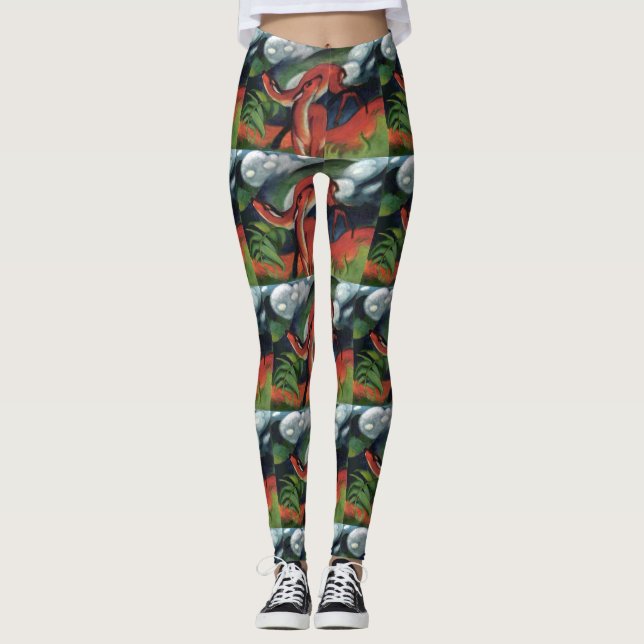 Legging Franz Marc Red Deer Famous Painting Women's (Frente)