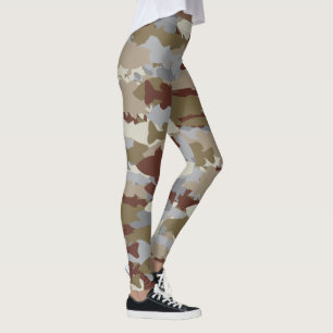 Legging Frenesi de Peixes Camuflagem Marrom