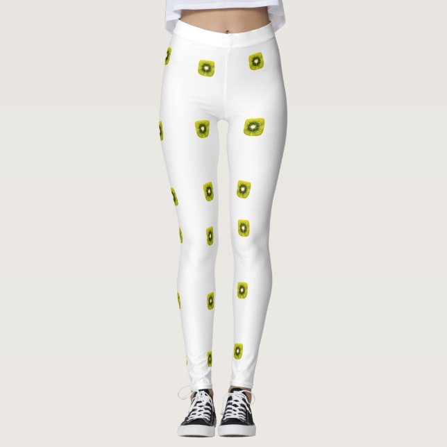 Legging "Fresh Kiwis on White Background – Minimalist Frui (Frente)