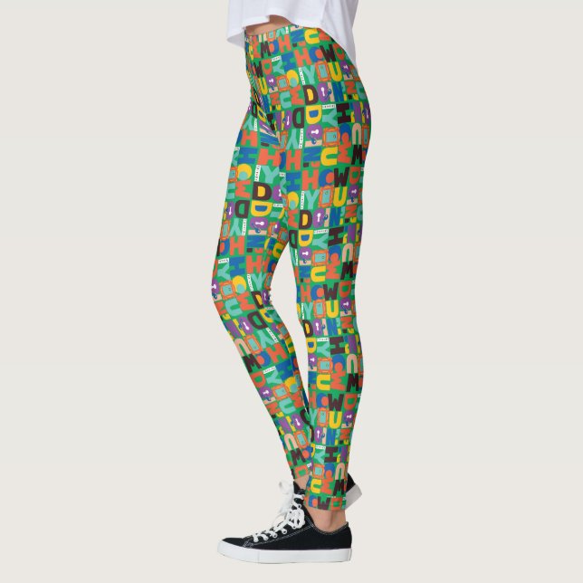Legging FRIENDS™ | Como Você Está? Padrão Vibrante (Esquerda)