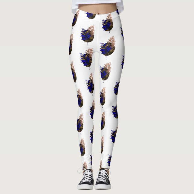 Legging Frio azul no círculo preto (Frente)