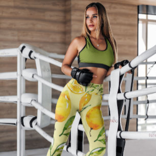 Legging Fruta Amarelo com Fatia de Limão Leguminosas