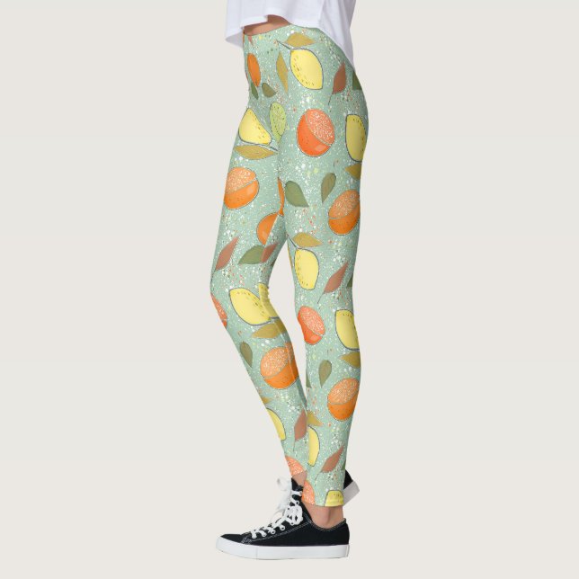 Legging Fruta com limões, laranjas (Esquerda)
