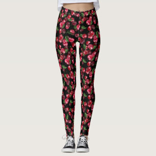 Legging Fruta de cereja a preto