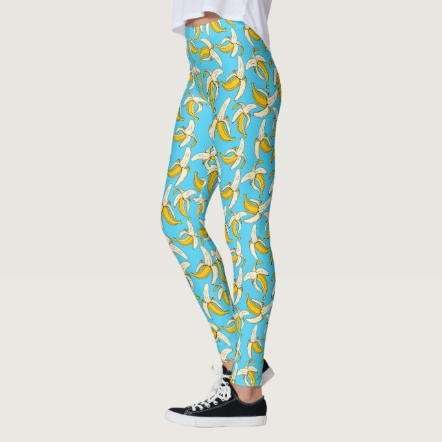 Legging Fruta de Trendy Impressão de Banana Tropical Funky (Esquerda)