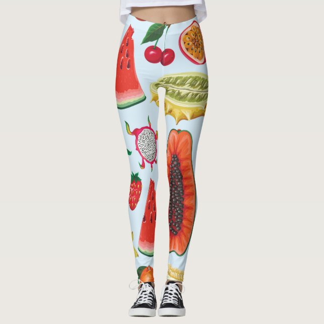 Legging Fruta Exótica: Trendy Impressão Invisível. (Frente)