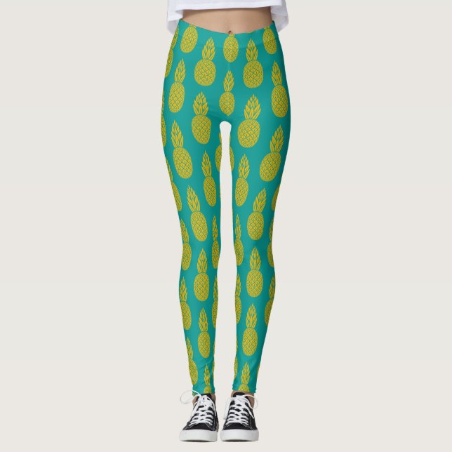 Legging Fruta tropical do abacaxi (Frente)