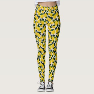 Legging Frutas cítricas mediterrâneas padrão de limões de
