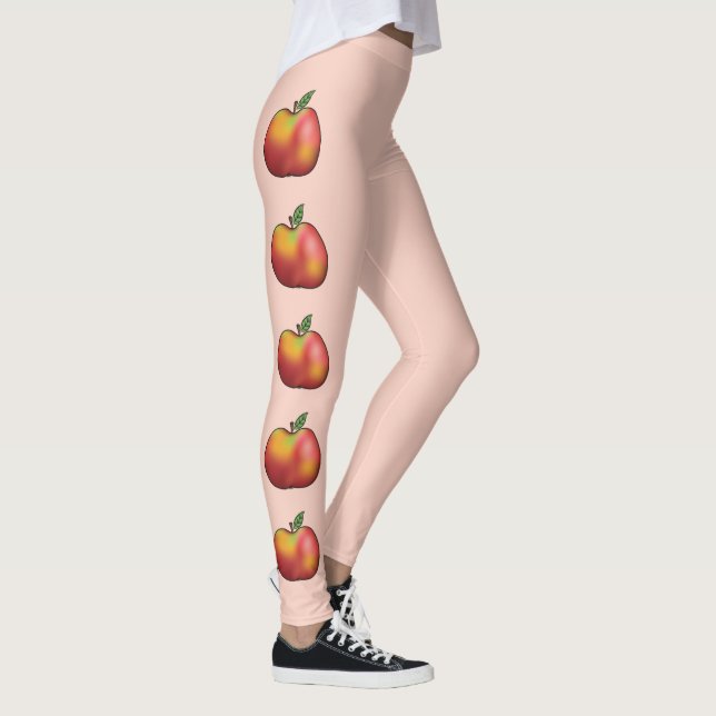 Legging Frutas De Maçã De Cartoon Vermelho A Rosa (Direita)
