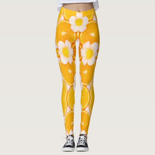 Legging Frutas e flores da arte moderna da moda (Frente)