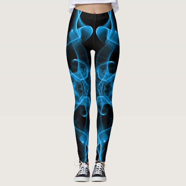 Legging Fumaça Azul Simétrica Minimalista Preta (Frente)