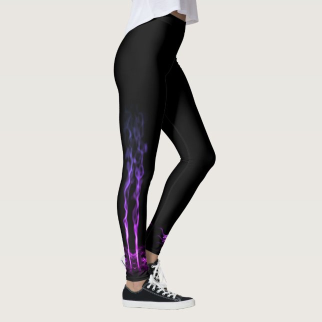 Legging Fumaça de Dragão Preto e Roxo (Direita)
